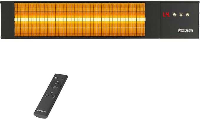 1500W Outdoor Heaters for Patio with 36H Timer, 0.5 Sec Instant Heating, Memory Function, Outdoor Heater, Black – Perfect Outdoor Heaters for Patio & Backyards