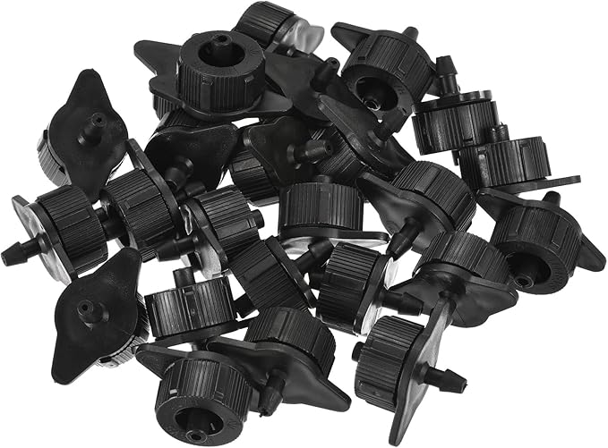 25 Pack Pressure Compensating Dripper - Garden Irrigation, Maintain Constant Flow & Drip Emitter, Apply to Outdoor Garden Lawn Tree (1 Gallon Per Hour, Black)
