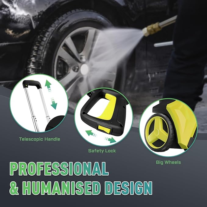 Pressure Washer with 4 Quick Connect Nozzles,Inlet Hose & Filter, Foam Cannon for Cars/Fences/Driveways Cleaning