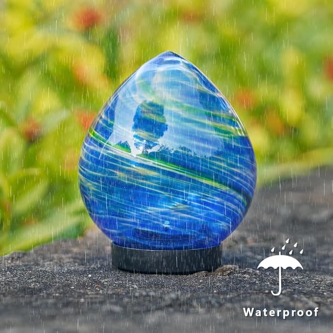 Solar Pathway Lights, Decorative Glass Garden Lights Waterproof Globe Light, Colorful Outside Solar Lanterns for Yard, Lawn, Patio, Tabletop