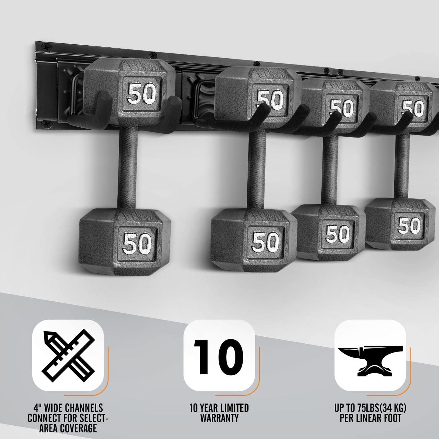 Garage Garden Tool Storage Rack Organizer Wall Mount, Yard Shovel Rack Holder Organization, Heavy-Duty Extra Width Panels for Hanging Landscaping Equipment,Ladders,Sport Gears,Hoses,Lawn Trimmer