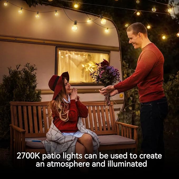 XURISEN Outdoor String Lights with Dimmer, 35.5FT LED Patio Lights for Outside 15+1 Shatterproof G40 Globe Bulbs UL Listed IP65 Waterproof Hanging Lighting for Backyard Balcony Bistro Party Decor