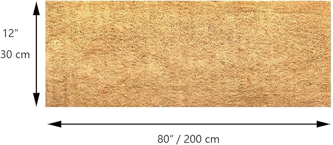 12x80 inch Natural Coco Liner Roll Coconut Coir Liner Sheets Coco Mat for Planter Window Box Flower Basket Garden Decoration Animal Pet Pad Liner