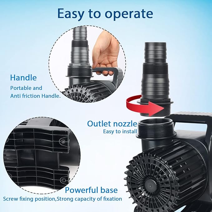 WaterRebirth (14000GPH, UL Listed) PS- High Flow Submersible Water Pond Pump - Water Aquarium Fountain Pump - Aquarium,UL listed (14000GPH-1100W)