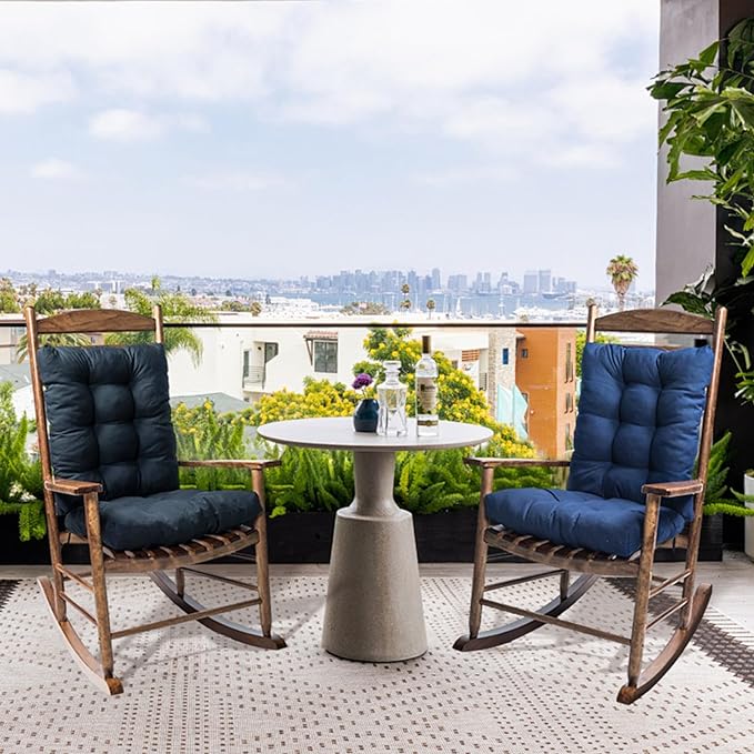 Indoor Outdoor Chair Cushion, 1 Pack Garden High Back Chair Cushions, Lounger Chair Pad, for Recliner Patio Chair, Burgundy