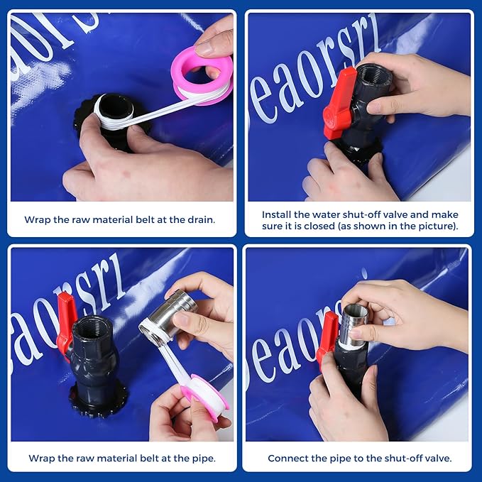 Water Storage Bladder with Two different sizes of water pipes,Portable Large Capacity Water Bladder Tank,143gallons, Foldable Water Storage Tank for RV,Camping, Agricultural Irrigation,Garden watering