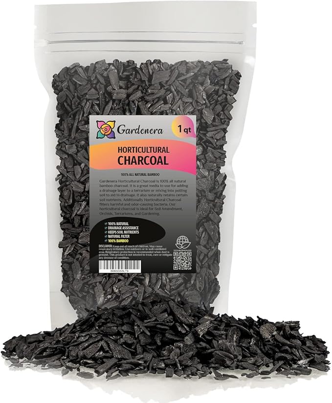 Horticultural Charcoal for Indoor Plants [1-Quart Bag] Black Diamond Soil Amendment for Orchids, Terrariums, and Gardening