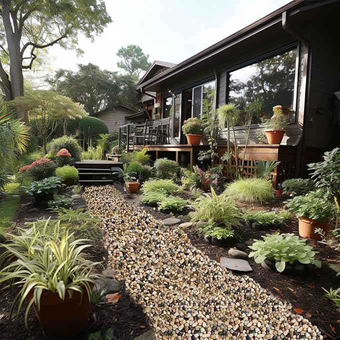 HappyFiller Natural Pebbles Polished Rocks Stones Mixed Color for Aquarium Gravel,Fish Turtle Tank,Outdoor Indoor Plants Top Dressing,Garden Landscaping,Home Vase Filler Decoration,18 LB