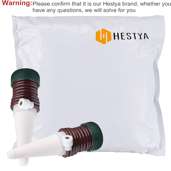 Hestya 10 Pack Plant Watering Stakes Automatic Devices Plant Self Drip Irrigation Slow Release Indoor Outdoor Terracotta Water Spikes for Potted Plants Flower (Black Base)