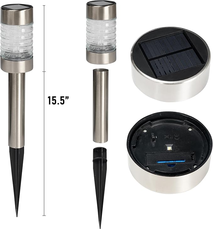 Dazzle Bright Solar Pathway Lights Outdoor, 12 Pack LED Solar Powered Waterproof Garden Lights, Landscape Lighting for Walkway Driveway Lawn Patio Yard Decoration, Warm White