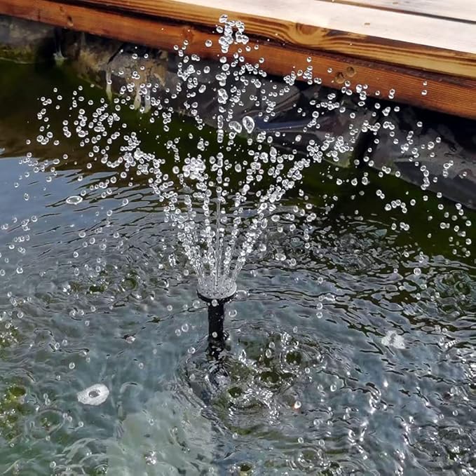 Solar Water Pump with Backup Battery and Fountain Lights for Birdbath, Fountain, Small Pond, Garden Decoration (Battery and Lights Included)