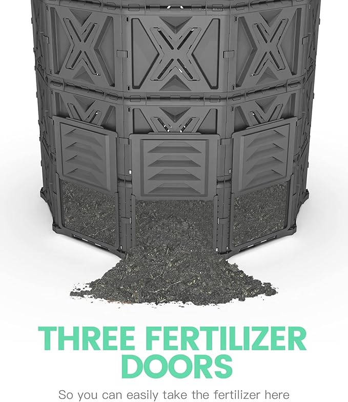 Large Compost Bin - 190 Gallon (720 L) Garden Composter with Better Aeration System, Easy Assembling/BPA Free/Sturdy/Outdoor Compost Tumbler