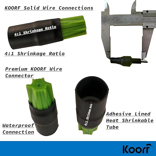 UL Listed Waterproof Wire Connectors with Heat Shrink tubing for Outdoor Caps Sprinkler LED applicate in Wherever Corrosion Exists, Moisture (20, LargeHeatShrinkable)