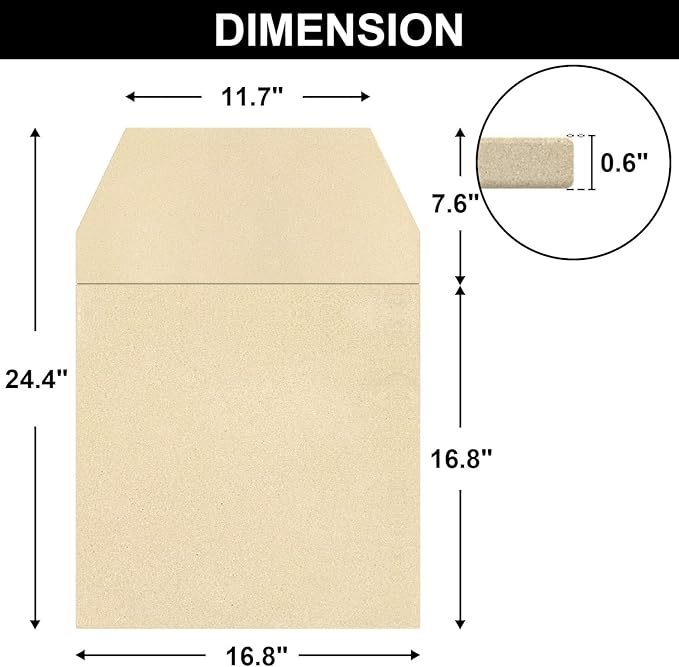 Pizza Stones Replacement Parts for Ooni Karu 16 Multi-Fuel Outdoor Pizza Oven Cordierite Baking Pizza Stones for Ooni Pizza Oven Stones Accessories for Bread, Pies,Pastry &Pizza