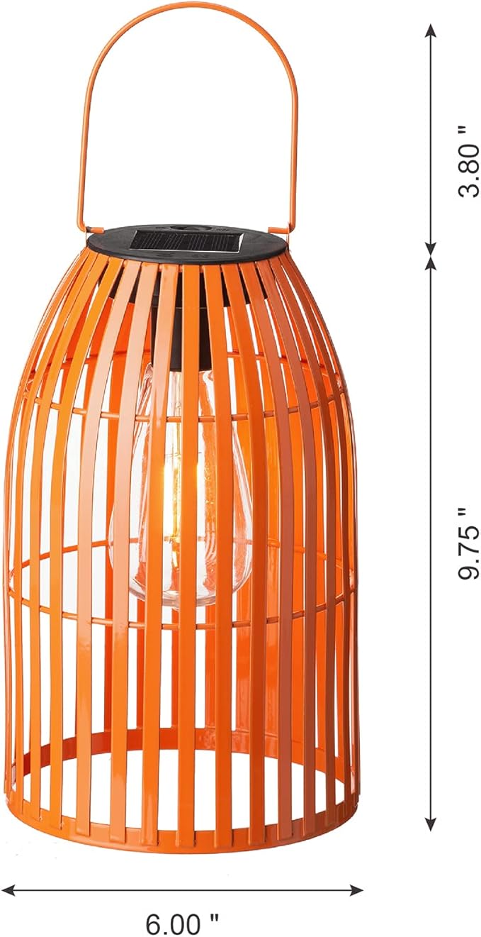 Solar Lantern Outdoor Waterproof Hanging Metal Birdcage Shaped Lantern Decorative Solar Light for Garden Yard Patio Porch