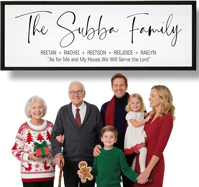 Last Name Signs for Home, Personalized Wall Decor, Framed Family Name Signs for Home Decor, Custom Wood Sign, Established Farmhouse sign, Housewarming Gift