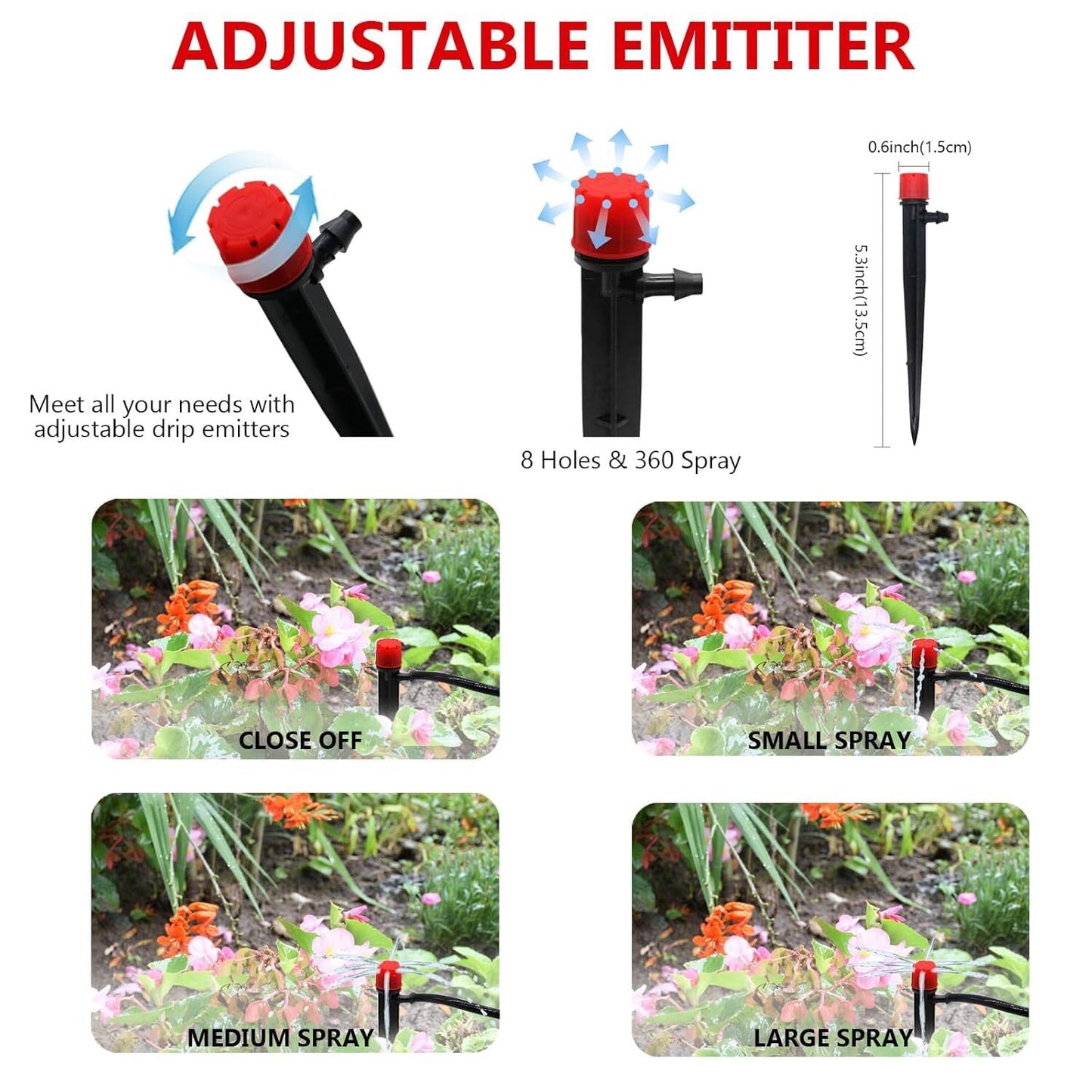 236FT Quick Connect Drip Irrigation Kit, Garden Watering System DIY Automatic Irrigation Equipment Kit for Lawn Raised Bed Greenhouse Plant Watering with 1/4'' Tubing, Drip Emitter, Connector