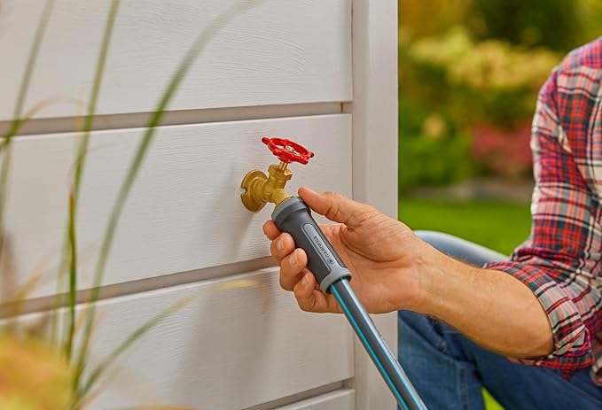 GARDENA 20502, Retractable Garden Hose Reel 75' x 1/2" hose, Wall Mounted, Automatic Retraction & Length Lock for Easy Watering. Heavy Duty Swivel Bracket 180°, Includes Nozzle. Made in Europe