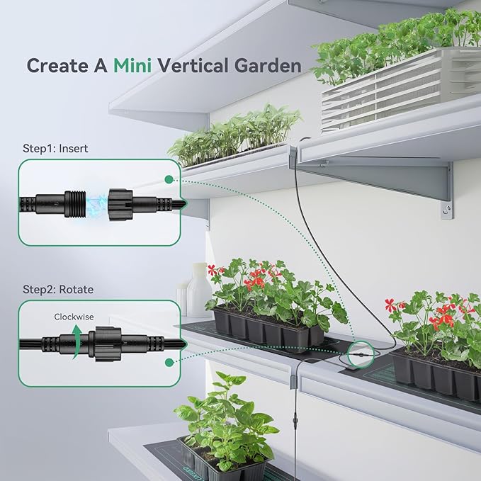 LUXBIRD 6 Pack Daisy Chain Seedling Heat Mats for Indoor Plants, Greenhouses, Germination, Hydroponic Garden, IP67 Waterproof Durable (LB-HMDC-06)