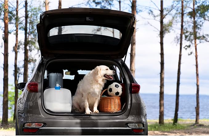 Collapsible Water Container Jug, 4×5.3 Gallon BPA Free Camping Water Storage Canteen with Spigot, for Hiking Backpack RV Outdoors & Emergency, Portable Survival Kit - Food Grade Transparent PE