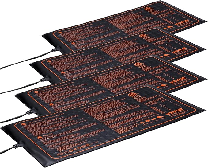 VEVOR 4 Pack Seedling Heat Mat 10"x 20.75", MET-Certified Warm Hydroponic Plant Heating Pad for Seed Starting, Waterproof Heating Mats for Germination, Indoor Gardening, Greenhouse