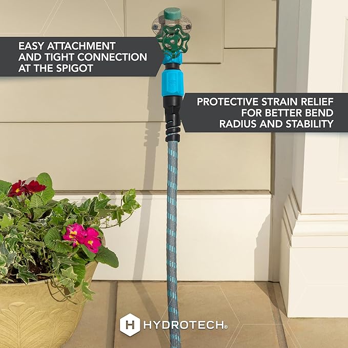 HydroTech 5/8" 25 ft Expandable Garden Hose - Flexible, Lightweight, Durable and Burst-Proof Hose with Reinforced Latex Core and Solid Brass Fittings - Great for Lawn Care, Garden, and Car Washing