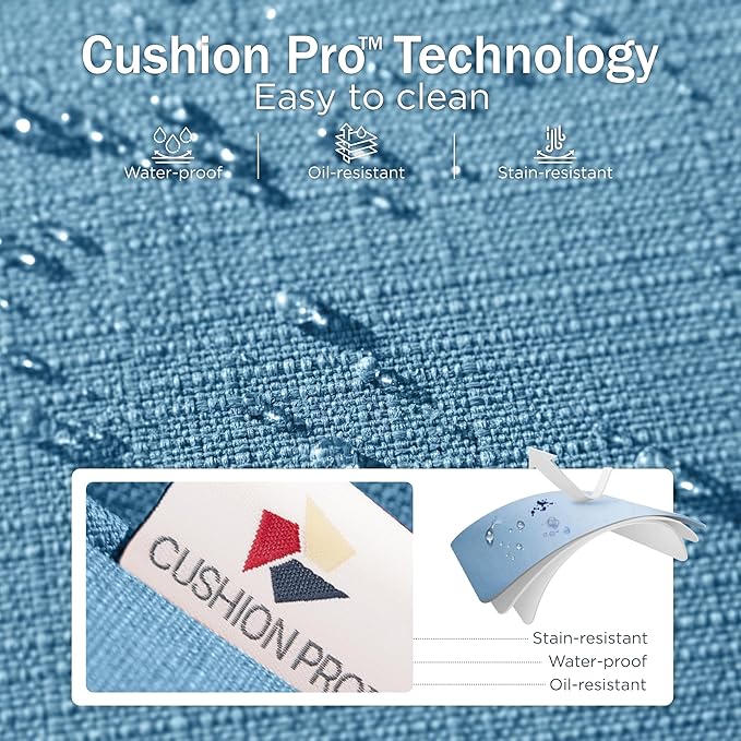 Patio Furniture Set with 56" Fire Pit Table, Premium Outdoor Wicker Metal Frame Furniture with Upgraded Waterproof Thick Cushions for Porch, Poolside, Deck, and Yard （4 Pieces,Navy