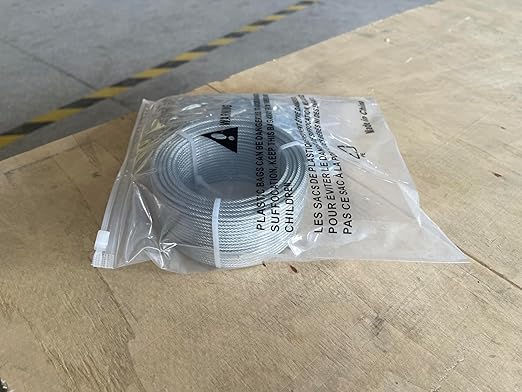 M6 Turnbuckles for Cables Wire Kit, 1/8" PVC Coated Steel Cable Kit w/ 7×7 Strand Core & 100Ft Wire Rope Tensioner Strainer for String Light Hanging/Deck Stair Railings/Shade Sail/Clothes Line