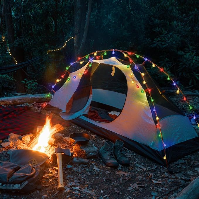 16.4ft 50LED Globe String Lights Indoor Bedroom Battery Operated, Crystal Fairy Light IP44 Waterproof Outdoor Hanging Decorative Lights for Home Tent Patio Garden Party Wedding Decor