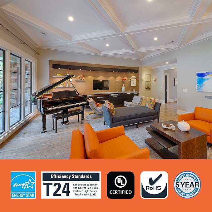 HALO LTE 5/6 Inch Indoor/Outdoor Recessed LED Trim Can Light, 3000K - Contractor Value Pack (12-Pack) - LTE566930-12PK