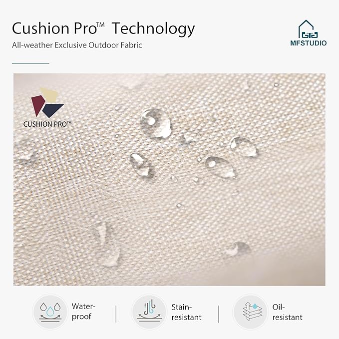 MFSTUDIO 2 Seat Outdoor Patio Furniture Set, Rattan Wicker Patio Sectional, Metal Outdoor Conversation Set Loveaeat Sofa for Garden Backyard