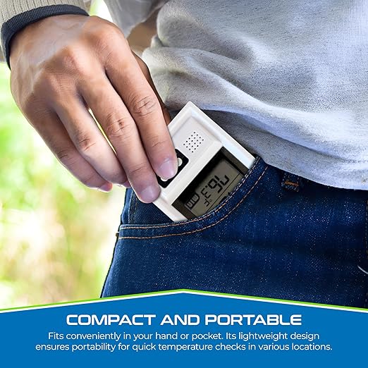 Sper Scientific Compact Digital Min/Max Thermometer 800121 - Wide Range Temperature Logger with Clear LCD Display - Ideal for Laboratories, Food Storage, HVAC & Greenhouses - 2 pc