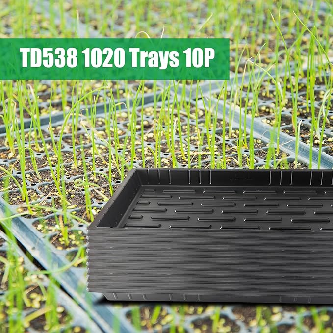 10 Pack 1020 Seed Starter Trays and 10 Pcs 72 Cell Plug Trays, Thick Durable Seedling Plastic Nursery Tray for TD538 1020 Tray Germination (10 Sets)