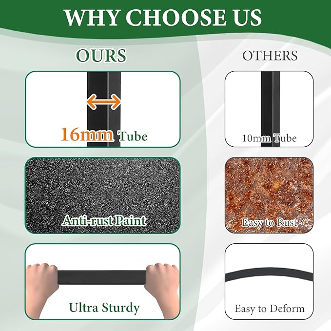 VINGLI Garden Arbor, Arch Archway for Wedding Ceremony Party, Steel Garden Trellis for Plant Climbing, Christmas Garden Decorations Pergola for Garden, Backyard, Lawn (Black, 75.5x22.8x94.5in)