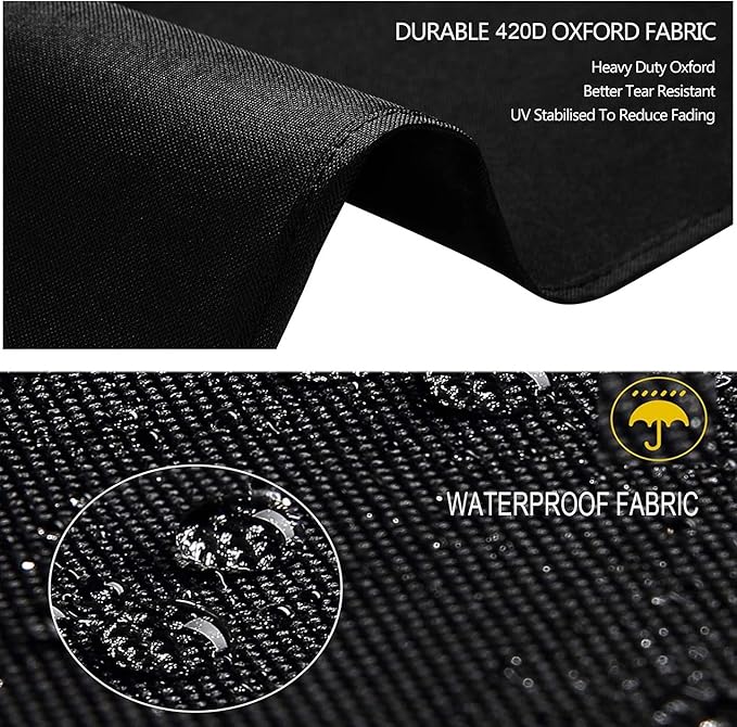 Siruiton Patio Heater Covers with Zipper & Air Vent, Waterproof, Dustproof, Wind & Snow-Resistant, 420D UV-Resistant, Black, 2 Pack (89" Height x 33" Dome x 19" Base)