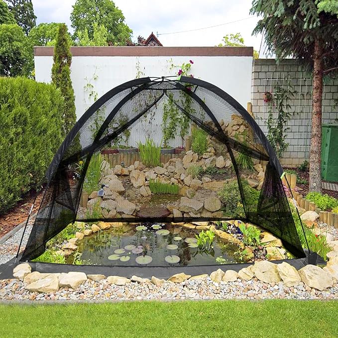 Pond Cover Dome: Protective Netting Tent for Outdoor Fish Koi Ponds Garden Leaves Vegetable Plant Care Use 8X10FT