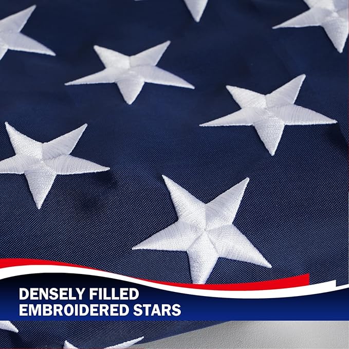 Homissor American Flag 4X6 USA US Flags 4’ x 6’ Heavy Duty Outdoor Made of Durable Nylon Flag with Embroidered Stars, Sewn Stripes and Brass Grommets