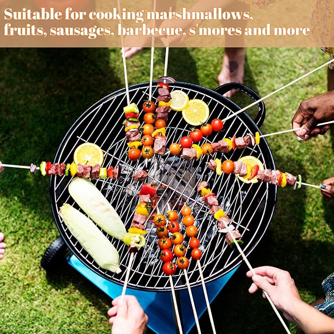 300PCS Marshmallow Roasting Sticks,30 Inch Marshmallow Sticks for Fire Pit Extra Long Wooden Sticks 5mm Thick Bamboo Skewers for Smores Roaster Barbecue Campfire,Weddings and Plant Stakes