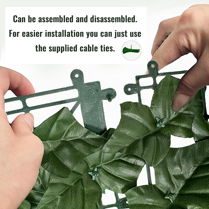 Artificial Ivy Privacy Fence Screen:120 "x 40" (34 Sqft) Anti-Ultraviolet Artificial Hedge Grass Wall, Used for Indoor and Outdoor Green Background, Garden Greening Decoration