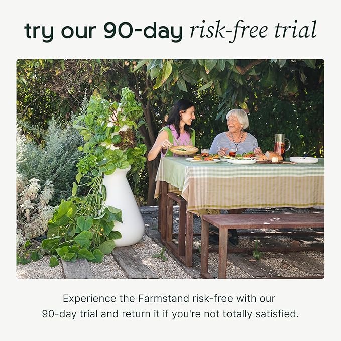 Farmstand Starter Kit + 36 Seedling Credits | Large Hydroponic Growing System Kit | Self-Watering Outdoor Vertical Garden Planter Tower | 6ft 1in | Made in USA