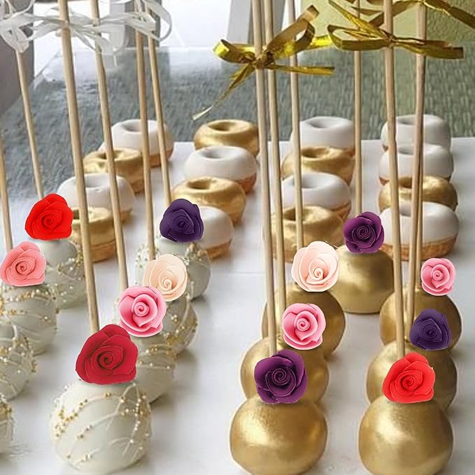 Confect Edible Flower | Edible Flower for cake decorations | Edible Flower Cupcake Toppers | Cupcakes & Doughnut Edible Toppers | Edible Neon Pink Flower- Vegan, Gluten-Free, Soy-Free, Dairy-Free, Palm Oil-Free -Pack of 12