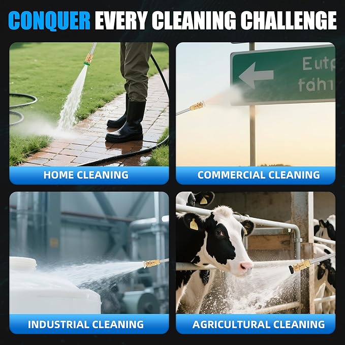 3500 PSI Gas Pressure Washer, 2.3 GPM – Heavy Duty High Power with 209CC 7HP Engine, 25Ft Pressure Hose, Axial Aluminum Pump, Soap Tank, 4 Quick Connect Nozzles (Black)