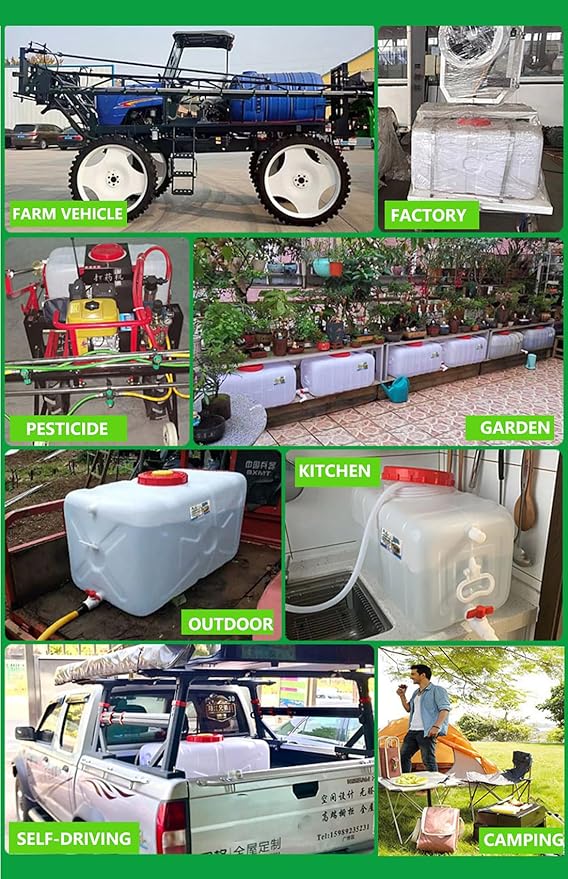 Water Storage Tank for Camping, Plastic Water Containers with Spigot for Emergency Water Storage Household Outdoor Camping Hiking Self-Driving Tour(Size:50L)