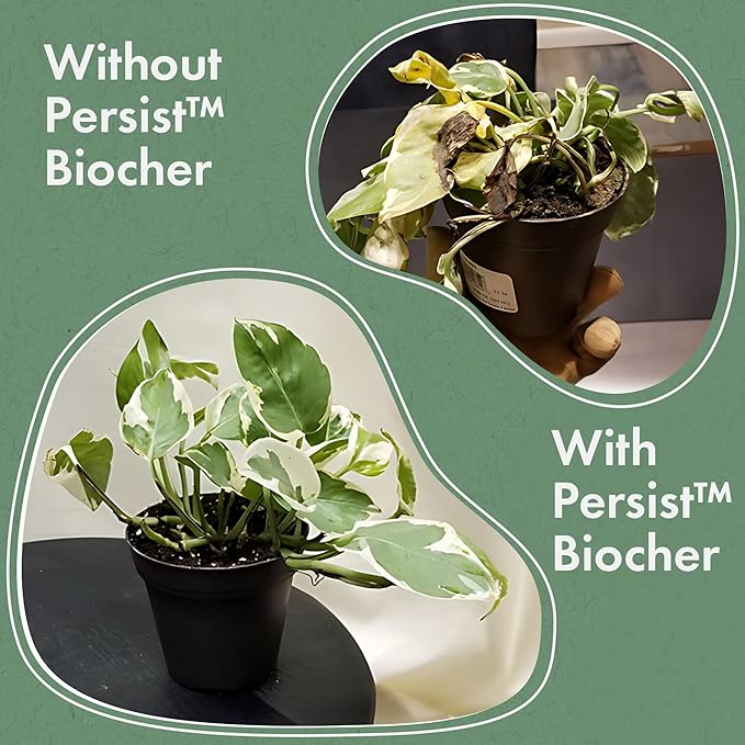 Persist Micronized Biochar Soil Amendment for Plants, for Use with Sprayers and Drip Line Systems, Improves Plant Soil, 100% Natural Active Carbon and Garden Plant Fertilizer (5 Gal)