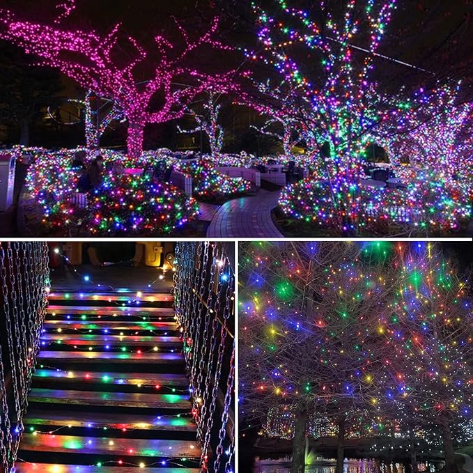 66Ft 200LED Fairy Lights Plug in, Waterproof String Lights Outdoor & Indoor 8 Modes with Timer, Christmas Light Bedroom Decor, Twinkle Light for Girl's Room Garden Christmas Decorations (Multicolor)