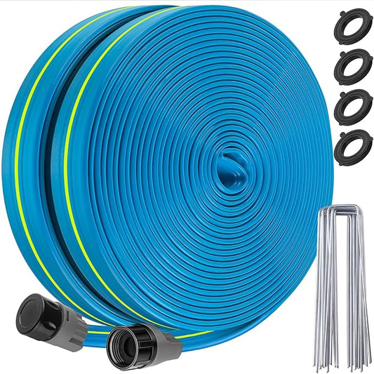 Sprinkler Hose 25FT, Heavy Duty Watering Hoses, Efficient Irrigation Tubing for Garden Lawn Sprinklers System with 20 Pack Staples