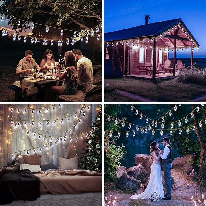 Solar Outdoor String Lights 24Ft Vintage Hemp Rope Solar Lights with 20 Shatterproof Bulbs,Solar Powered Patio String Lights with 8 Modes and Memory Function for Fence Garden Balcony Camping Bistro