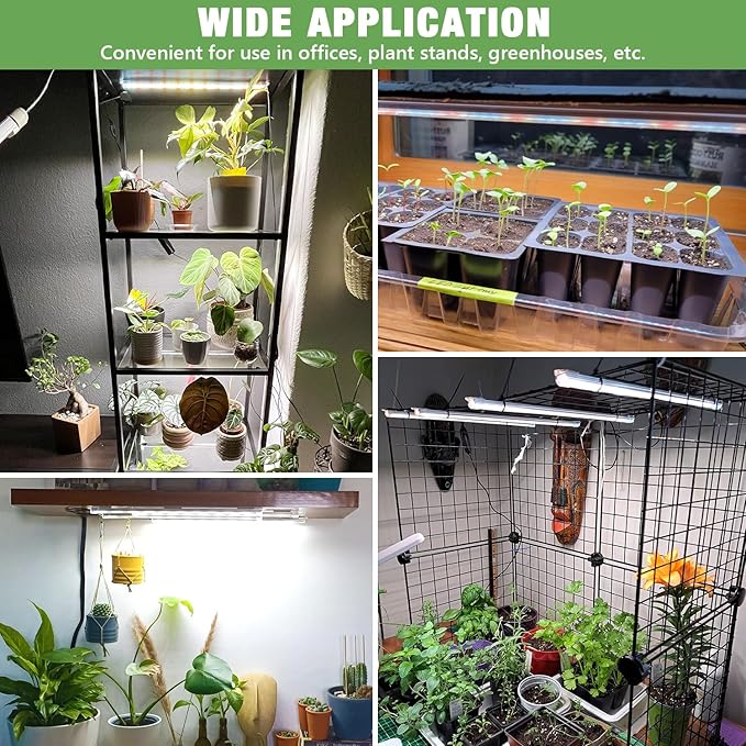 Plant Grow Light Strips, 240 LEDs Grow Lights for Indoor Plants Full Spectrum with Upgrade Timer 6/12/16 Hrs, 3 Spectrum Modes, Sunlike Grow Lamp for Seedlings Hydroponics Succulent, 2 Pack