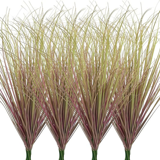 12Pcs Artificial Grass Plants, Faux Shrubs Wheat Grass, Artificial Tall Grass Fake Plants for Outdoor Decor,Artificial Greenery Stems Weed for Room Indoor Home Decor（Light Purple）