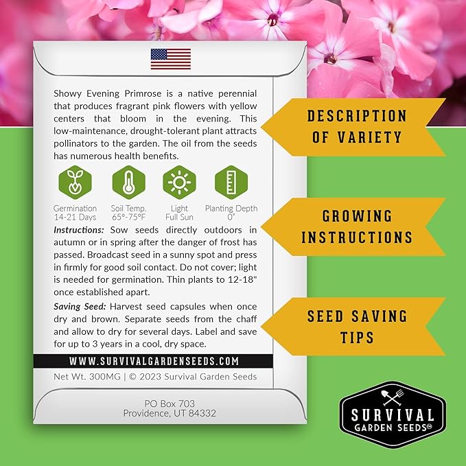 Survival Garden Seeds Functional Flower Garden Kit | 36 Pack Seed Starter Collection | Bee, Butterfly, Hummingbird, Pollinator-Friendly Blooms | Non-GMO Heirloom Beneficial Flowers & Wildflowers